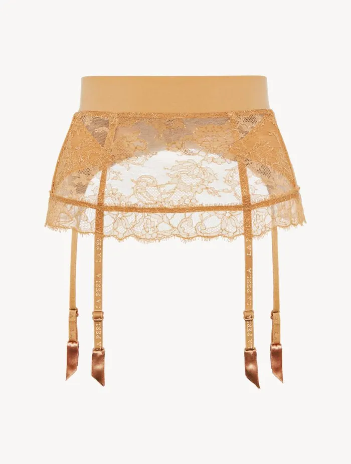 Nude Lycra Control Fit Suspender With Chantilly Lace Lingerie La Perla Shapewear