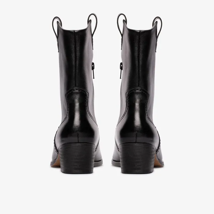 Octavia Up Black Leather Women Clarks Boots and Booties