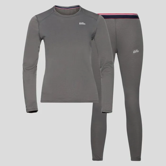 Odlo Base Layers The Heritage Active Thermic Base Layer Set Odlo Steel Grey Melange 8211 Heritage 8211 Women
