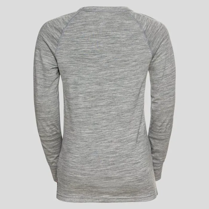 Odlo Base Layers The Merino Warm 039 Long Sleeve Grey Melange 8211 Grey Melange 8211 Kids