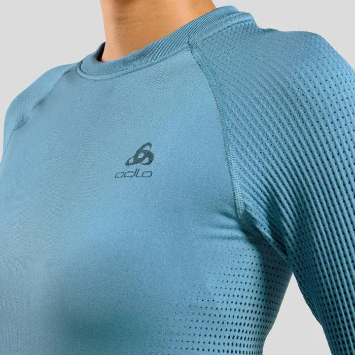 Odlo Base Layers The Performance Warm Base Layer Top Provincial Blue 8211 Women