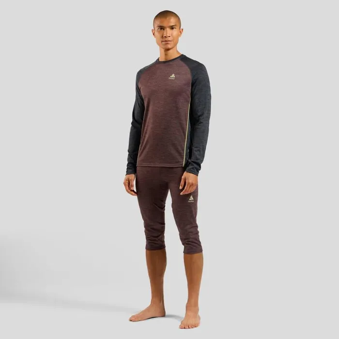 Odlo Base Layers The Performance Wool 150 Base Layer 34 Bottoms Fudge Melange 8211 Shadow Lime 8211 Men