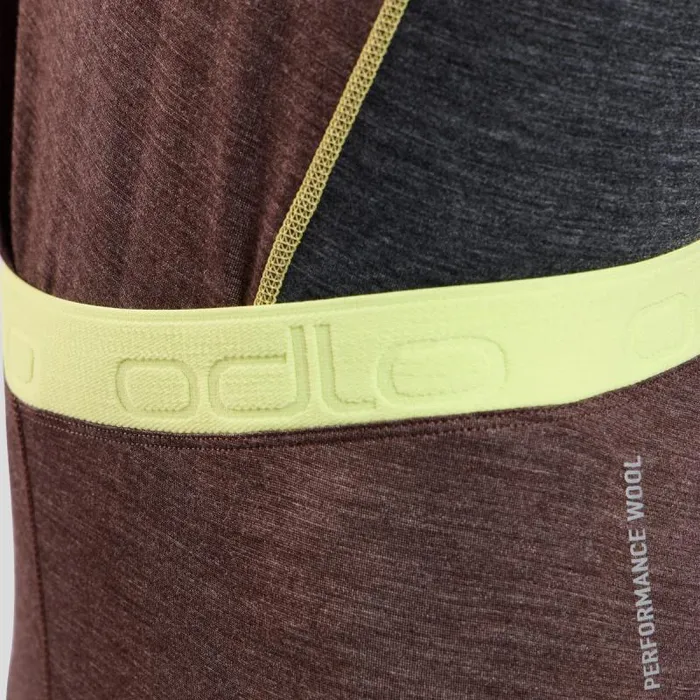 Odlo Base Layers The Performance Wool 150 Base Layer 34 Bottoms Fudge Melange 8211 Shadow Lime 8211 Men