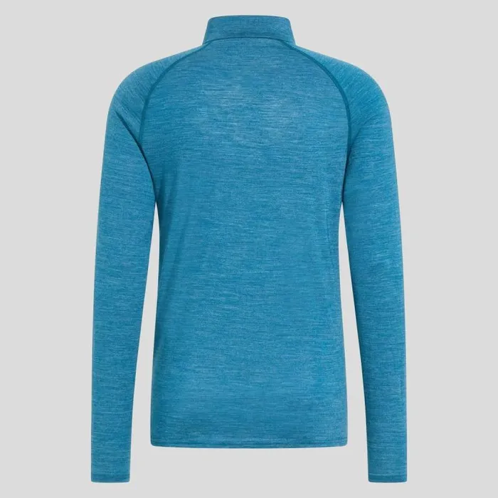 Odlo Base Layers The Performance Wool 150 Base Layer HalfZip Saxony Blue 8211 Deep Dive Melange 8211 Men