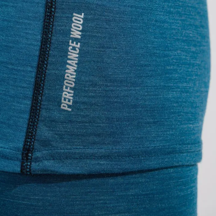 Odlo Base Layers The Performance Wool 150 Base Layer HalfZip Saxony Blue 8211 Deep Dive Melange 8211 Men