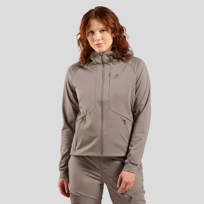 Odlo Crosscountry Skiing The Zeroweight XWarm Windproof CrossCountry Jacket Cinder 8211 Women