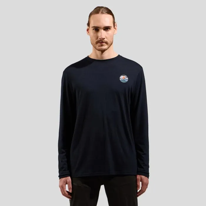 Odlo Mid Layers and Longsleeves Ascent Merino 160 Matterhorn LongSleeve TShirt Black 8211 Men