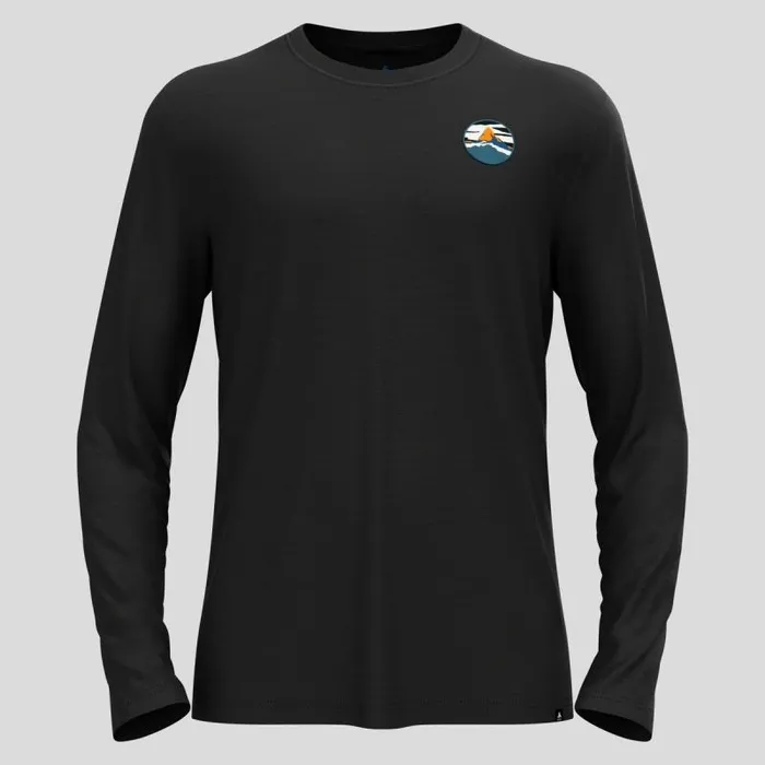 Odlo Mid Layers and Longsleeves Ascent Merino 160 Matterhorn LongSleeve TShirt Black 8211 Men