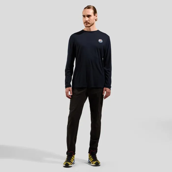 Odlo Mid Layers and Longsleeves Ascent Merino 160 Matterhorn LongSleeve TShirt Black 8211 Men