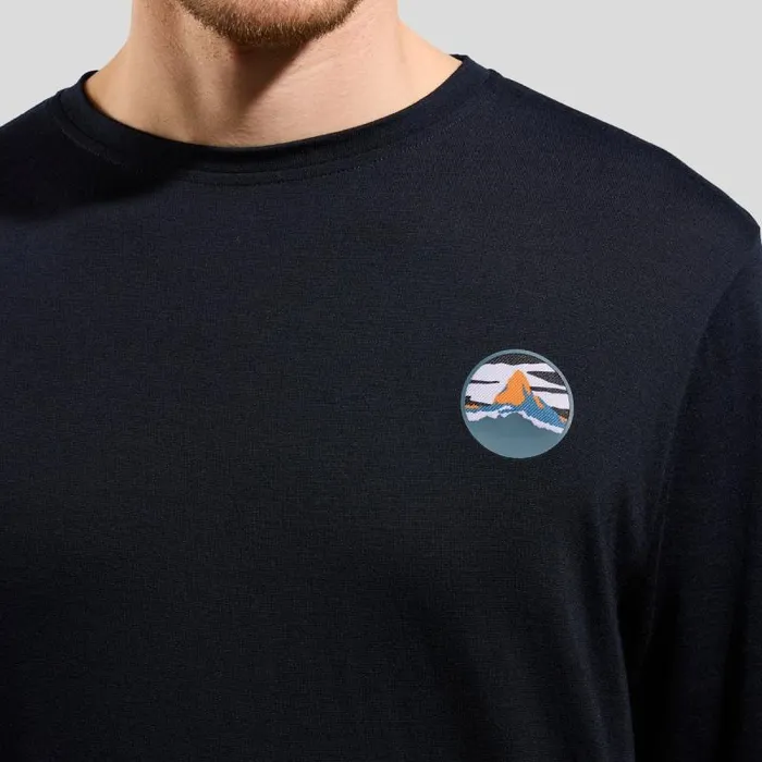 Odlo Mid Layers and Longsleeves Ascent Merino 160 Matterhorn LongSleeve TShirt Black 8211 Men