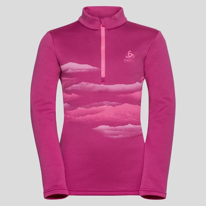 Odlo Mid Layers and Longsleeves The Berra 039 Long Sleeve HalfZip Mid Layer Festival Fuchsia 8211 Kids