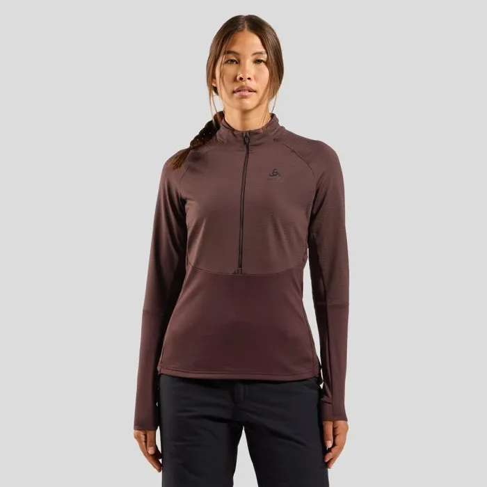 Odlo Mid Layers and Longsleeves The Descent Ceramiwarm Half Zip Mid Layer Fudge 8211 Women Odlo Mid Layers and Longsleeves The Descent Ceramiwarm Half Zip Mid Layer Fudge 8211 Women