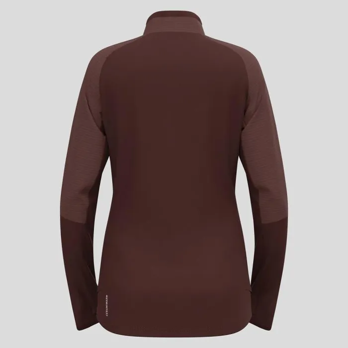 Odlo Mid Layers and Longsleeves The Descent Ceramiwarm Half Zip Mid Layer Fudge 8211 Women