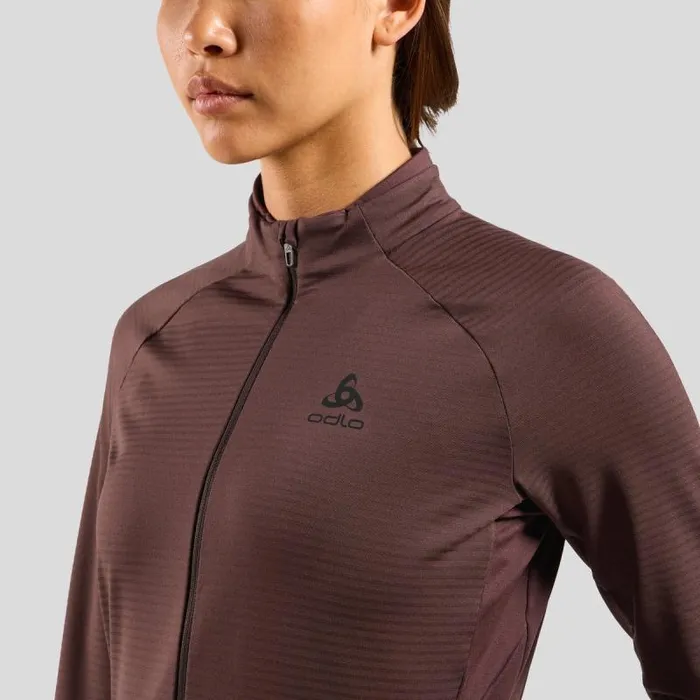 Odlo Mid Layers and Longsleeves The Descent Ceramiwarm Half Zip Mid Layer Fudge 8211 Women