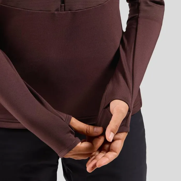 Odlo Mid Layers and Longsleeves The Descent Ceramiwarm Half Zip Mid Layer Fudge 8211 Women