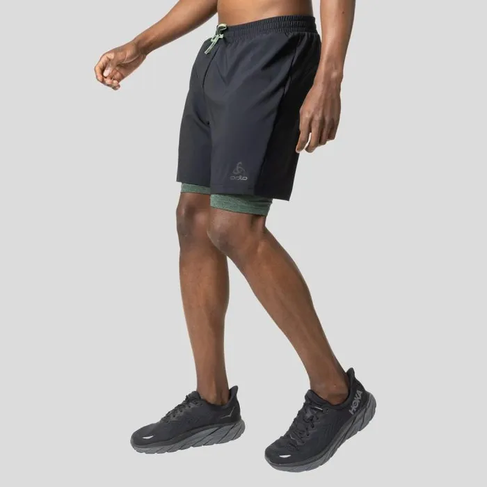 Odlo Shorts The Active 365 2In1 7Inch Shorts Black 8211 Loden Frost 8211 Men