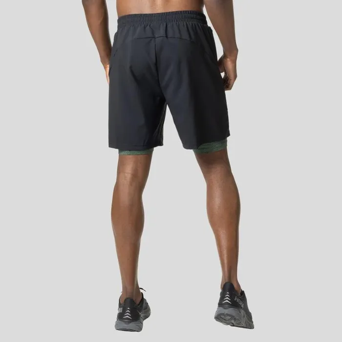 Odlo Shorts The Active 365 2In1 7Inch Shorts Black 8211 Loden Frost 8211 Men