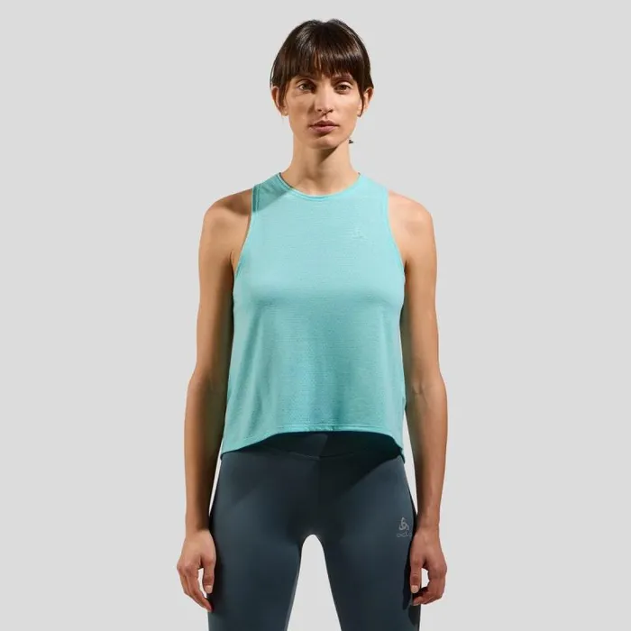 Odlo Tshirts and Polos The Active 365 Linencool Crew Neck Tank Top Aqua Haze Melange 8211 Women