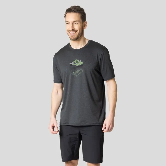 Odlo Tshirts and Polos The Essentials Lema Lake TShirt Black Melange 8211 Men