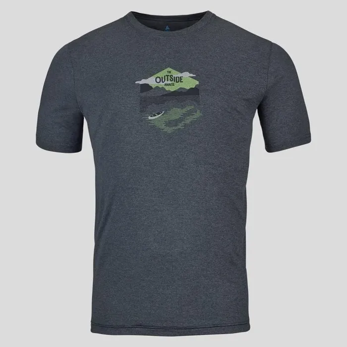 Odlo Tshirts and Polos The Essentials Lema Lake TShirt Black Melange 8211 Men