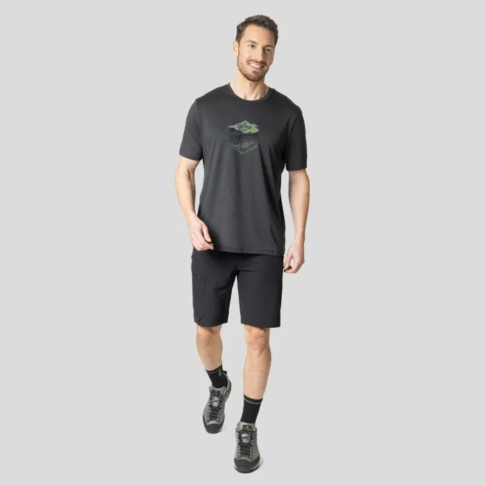 Odlo Tshirts and Polos The Essentials Lema Lake TShirt Black Melange 8211 Men