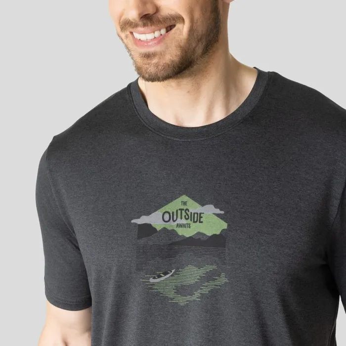 Odlo Tshirts and Polos The Essentials Lema Lake TShirt Black Melange 8211 Men