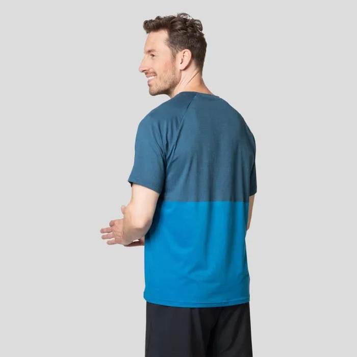 Odlo Tshirts and Polos The Run Easy Crew Neck TShirt Blue Wing Teal 8211 Indigo Bunting 8211 Men