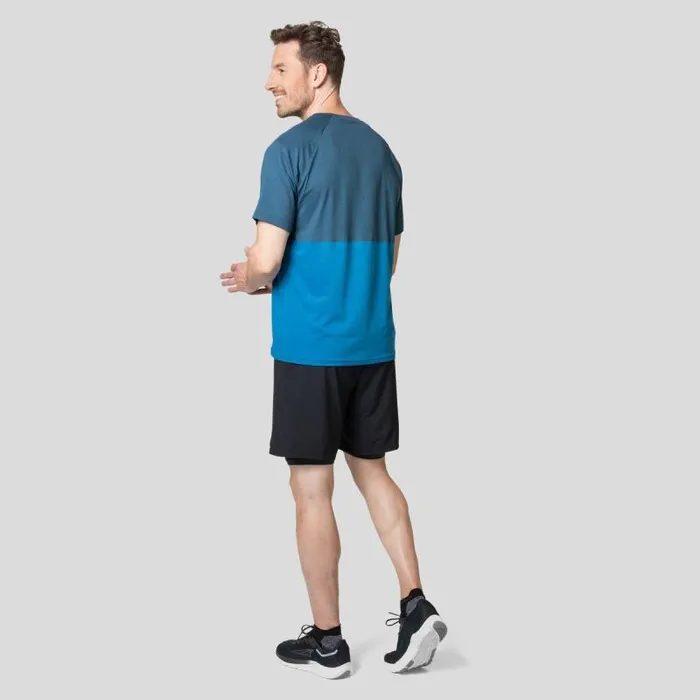 Odlo Tshirts and Polos The Run Easy Crew Neck TShirt Blue Wing Teal 8211 Indigo Bunting 8211 Men
