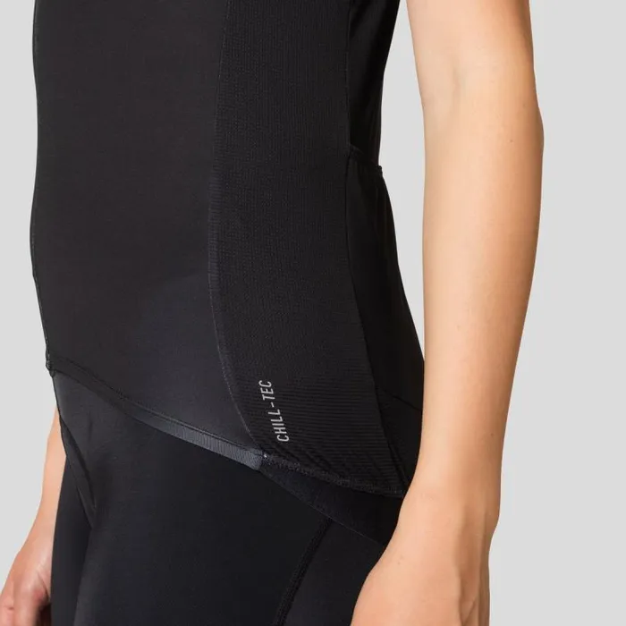 Odlo Tshirts and Polos The Zeroweight ChillTec Cycling Jersey Black 8211 Women