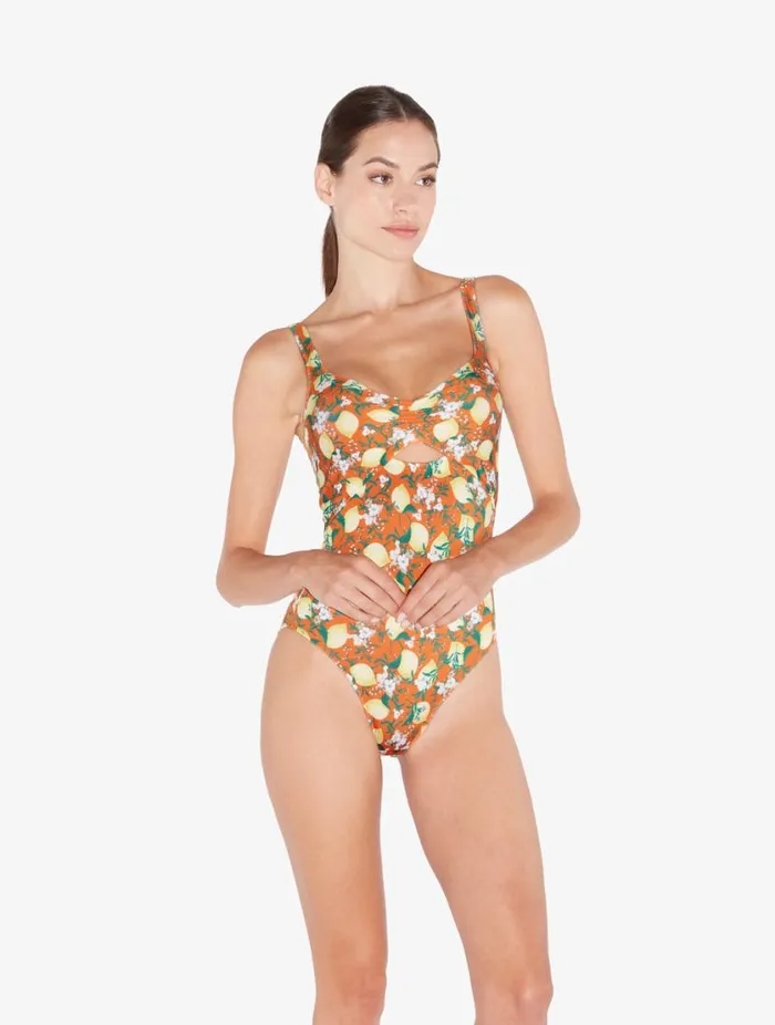 Orange Printed Cutout Swimsuit Swim La Perla OnePiece Bathing Suits