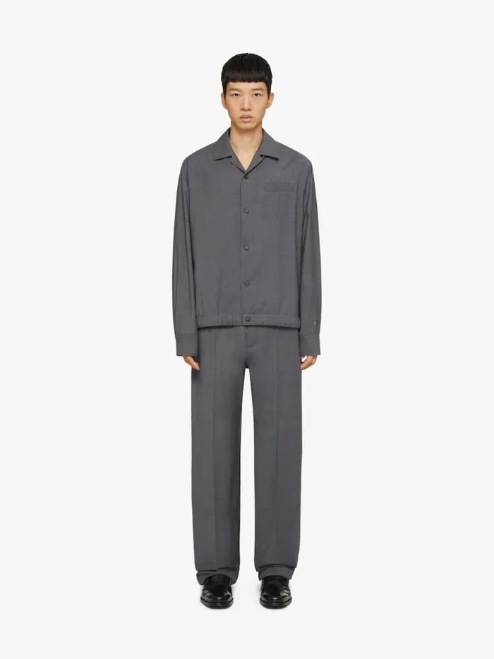 Overshirt In Wool Medium Grey Men Givenchy Shirts