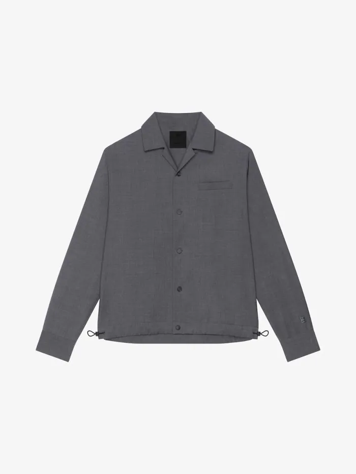 Overshirt In Wool Medium Grey Men Givenchy Shirts
