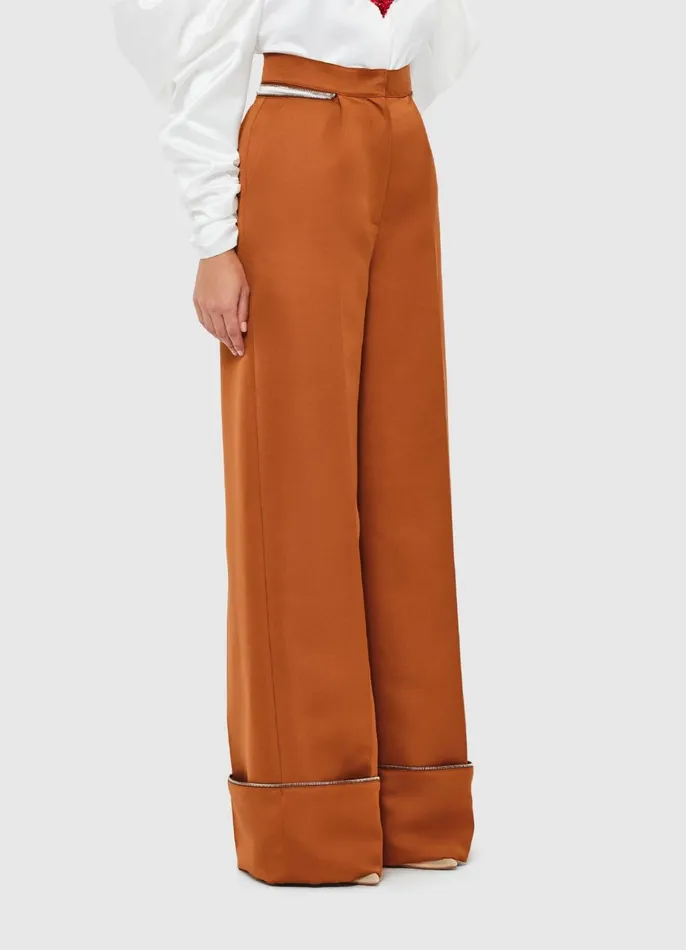 Pants Women LEO LIN Ellis Wide Leg Pants 8211 Toffee