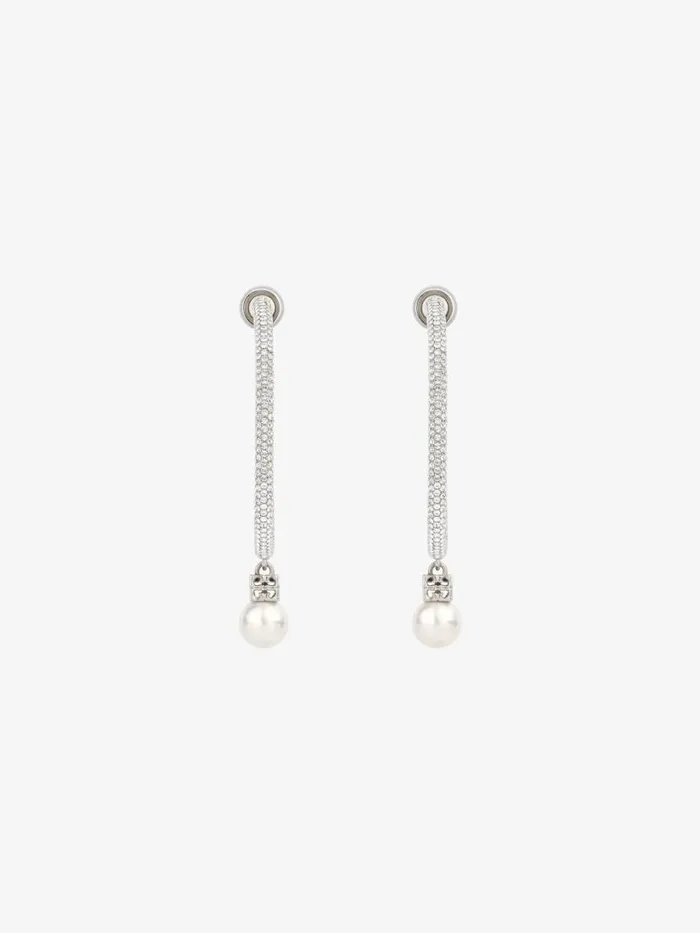 Pearl Earrings In Metal With Crystals Whitesilvery Women Givenchy Jewelry
