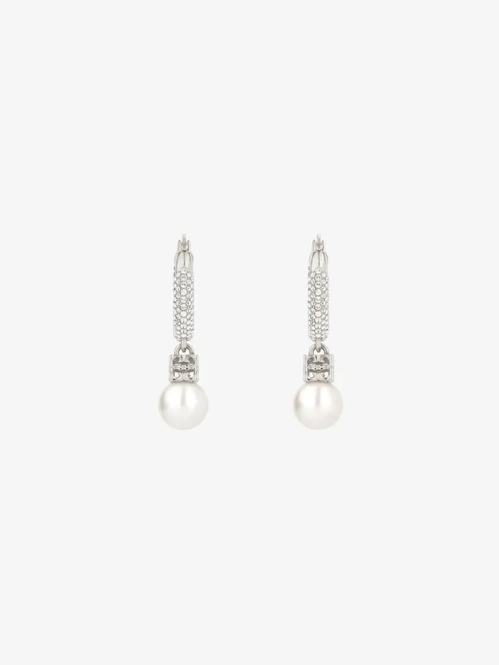 Pearl Earrings In Metal With Crystals Whitesilvery Women Givenchy Jewelry
