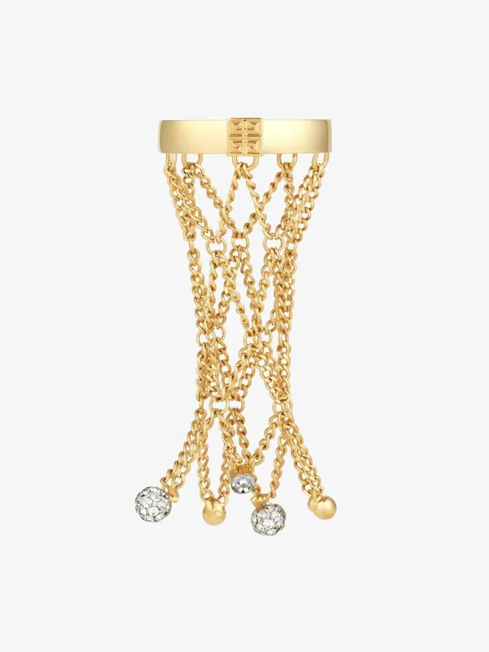 Pearling Ring In Metal With Pearls And Crystals Golden Yellow Women Givenchy Jewelry