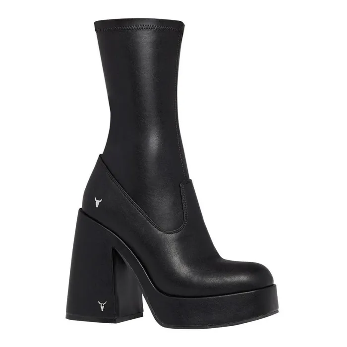 Platforms Women Windsor Smith HIDDEN BLACK STRETCH PLATFORM BOOTS Platforms Women Windsor Smith HIDDEN BLACK STRETCH PLATFORM BOOTS