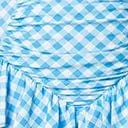 Plus Size Blue Gingham Buckle Swim Top Plus Unique Vintage Two Piece Swim