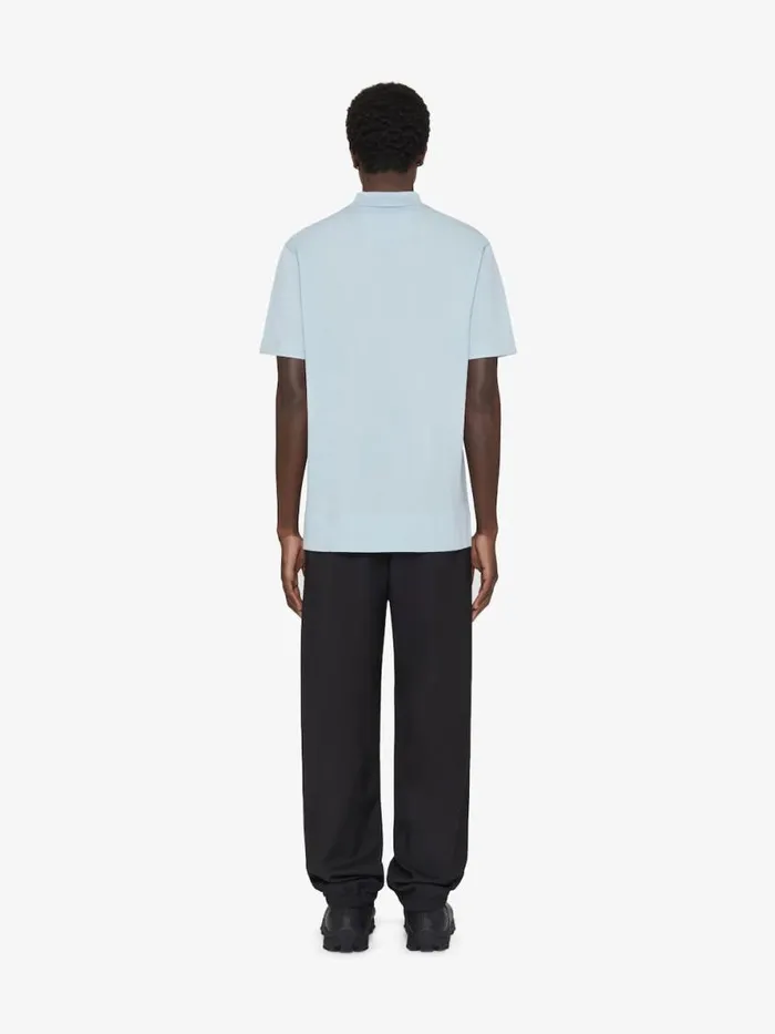 Polo In Cotton With 4g Detail Sky Blue Men Givenchy TShirts