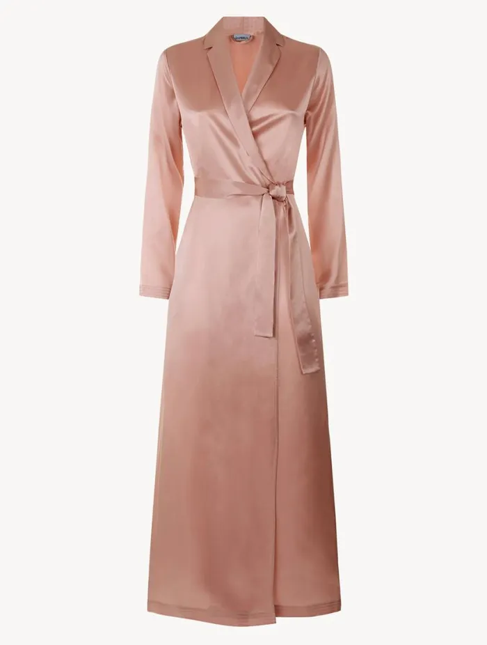 Powder Pink Silk Long Robe Sleepwear La Perla Robes