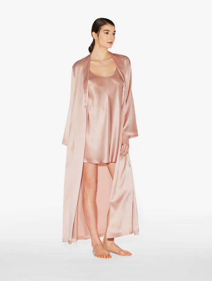 Powder Pink Silk Long Robe Sleepwear La Perla Robes