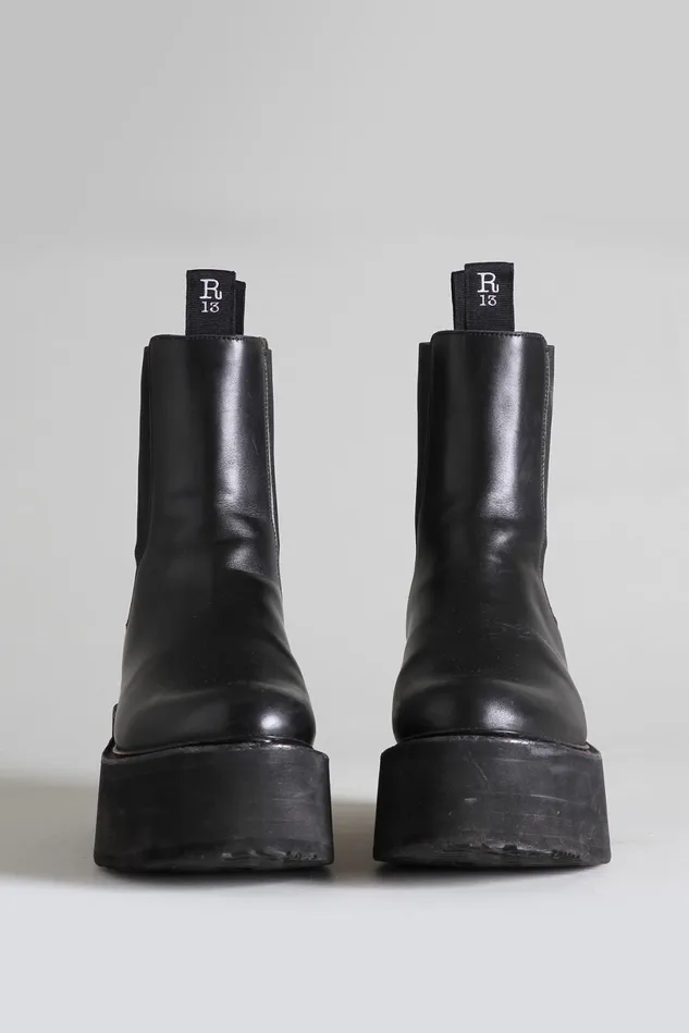 R13 Boots Women Double Stack Chelsea Boot 8211 Black
