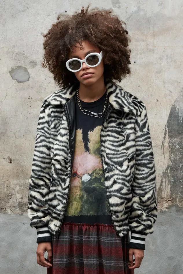 R13 Jackets and Coats Women Bomber Jacket 8211 Zebra