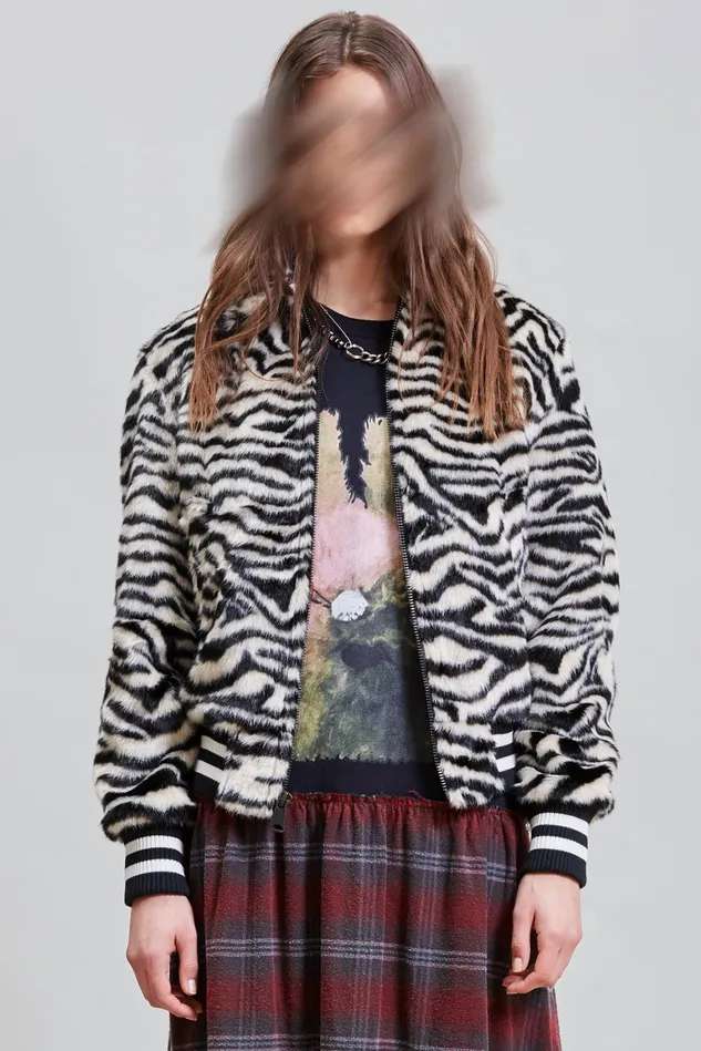 R13 Jackets and Coats Women Bomber Jacket 8211 Zebra