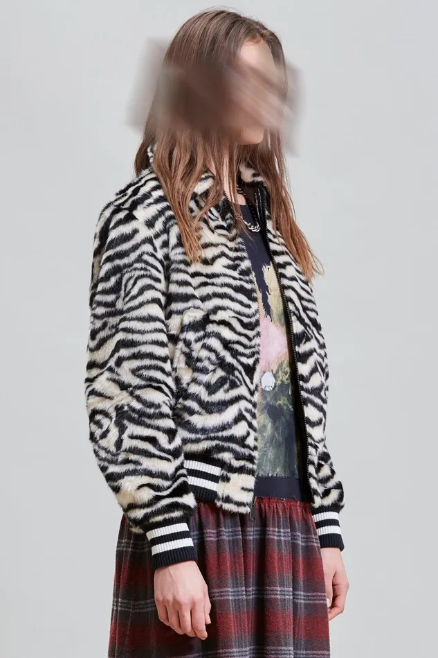 R13 Jackets and Coats Women Bomber Jacket 8211 Zebra