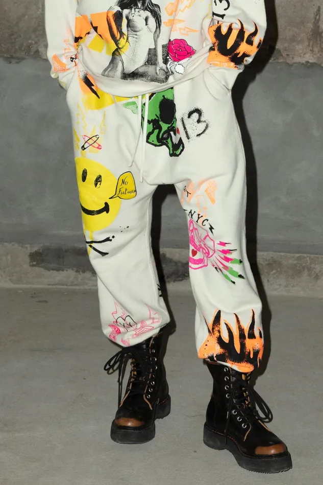 R13 Pants and Skirts Women Graffiti Drop Sweatpant