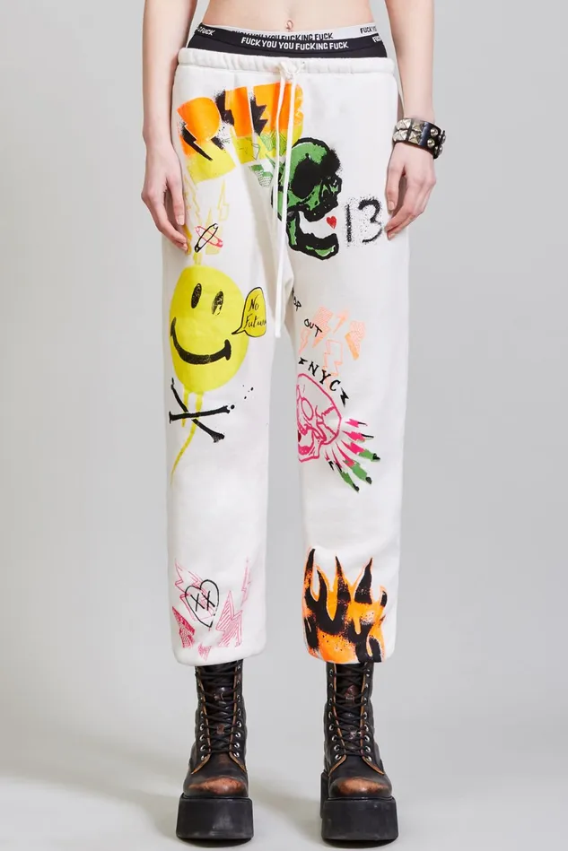 R13 Pants and Skirts Women Graffiti Drop Sweatpant