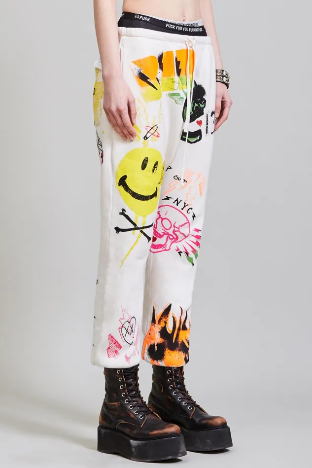 R13 Pants and Skirts Women Graffiti Drop Sweatpant