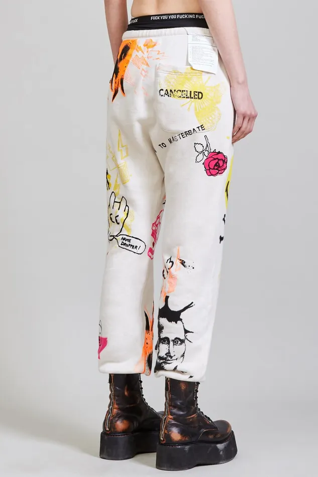 R13 Pants and Skirts Women Graffiti Drop Sweatpant