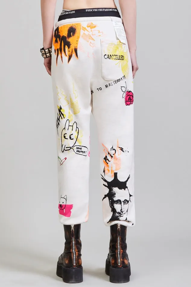 R13 Pants and Skirts Women Graffiti Drop Sweatpant